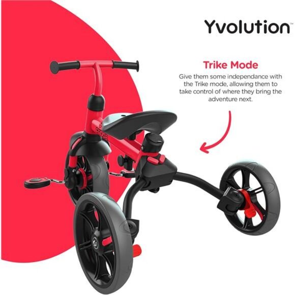 Yvolution 3 in 1 Toddler Trike Y Velo Flippa Push Tricycle Toddler Balance Bike - Picture 5 of 6